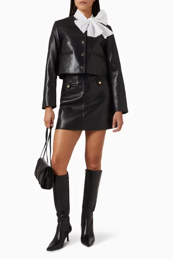 Carlo Mini Skirt in Lambskin Leather
