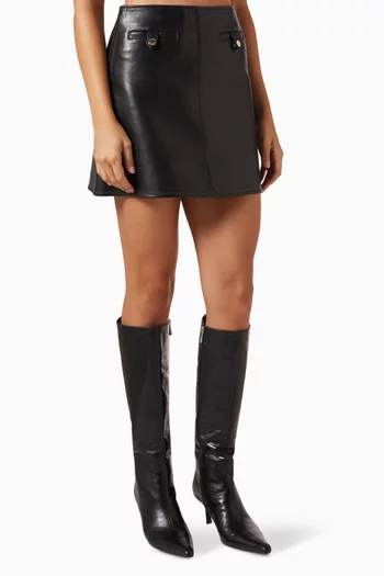 Carlo Mini Skirt in Lambskin Leather
