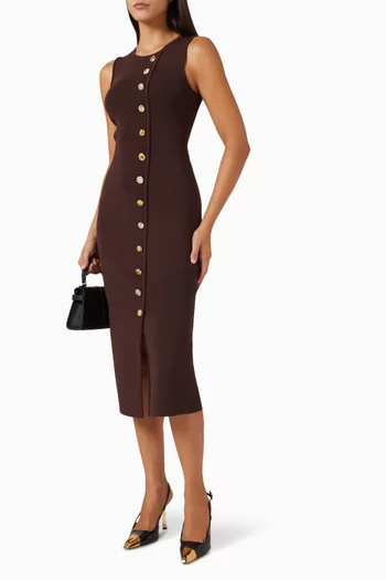 Misty Button-detail Midi Dress