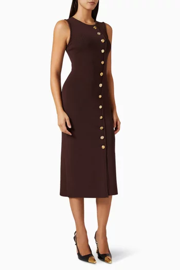 Misty Button-detail Midi Dress