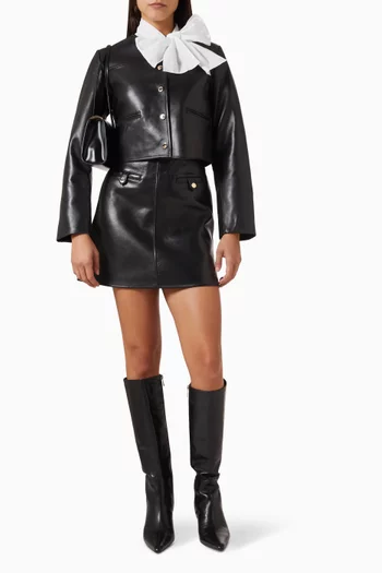 Camillia Cropped Jacket in Lambskin Leather