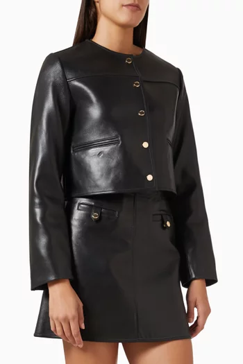 Camillia Cropped Jacket in Lambskin Leather