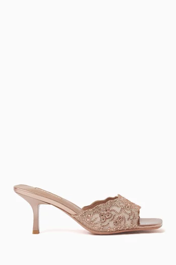 Lindsay 50 Mules in Mesh Lace