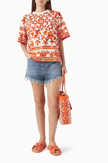 Majolica-print T-shirt in Cotton