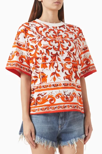 Majolica-print T-shirt in Cotton