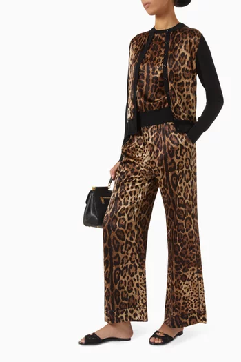 Leo-print Top in Wool-blend