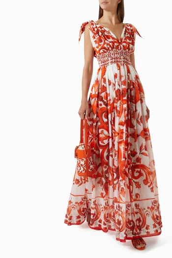 Majolica-print Maxi Dress