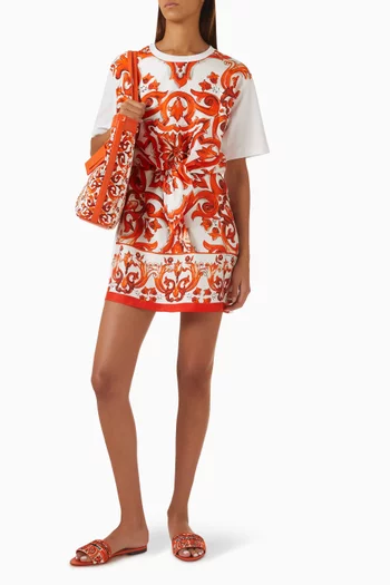 Majolica-print Mini Dress in Jersey