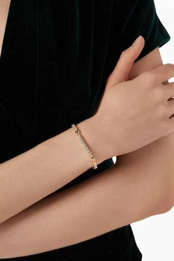 Agappi Crystal Bracelet in 18kt Gold-plated Metal