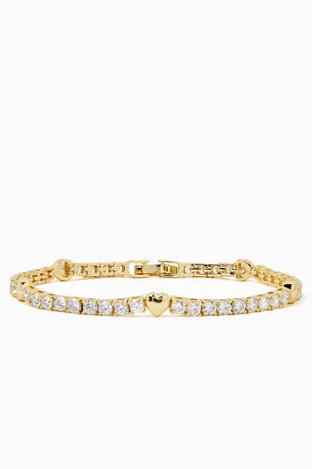 Agappi Crystal Bracelet in 18kt Gold-plated Metal