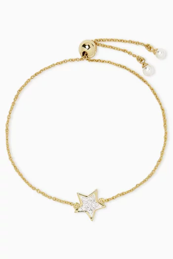 Star Crystal Bracelet in 18kt Gold-plated Metal