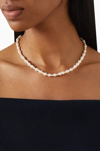 Velro Pearl Beaded Necklace in 18kt Gold-plated Metal