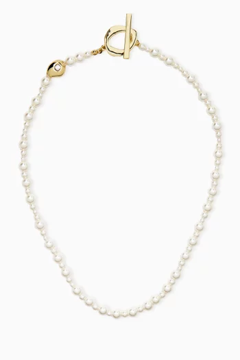 Velro Pearl Beaded Necklace in 18kt Gold-plated Metal