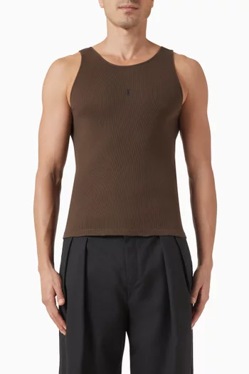 Cassandre Ribbed Tank Top in Cotton