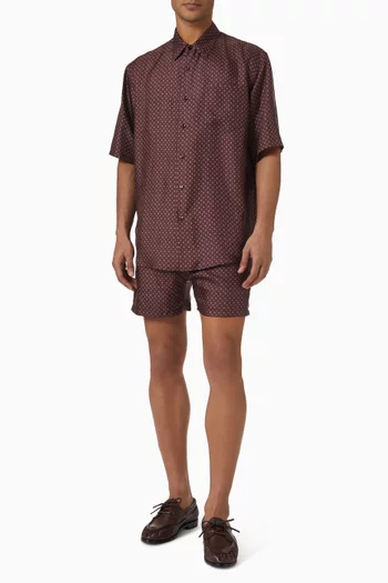 Short-sleeved Shirt in Silk Twill