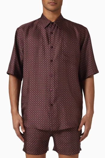 Short-sleeved Shirt in Silk Twill