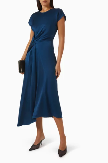 Aria Midi Dress in Crepe Satin