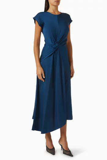 Aria Midi Dress in Crepe Satin