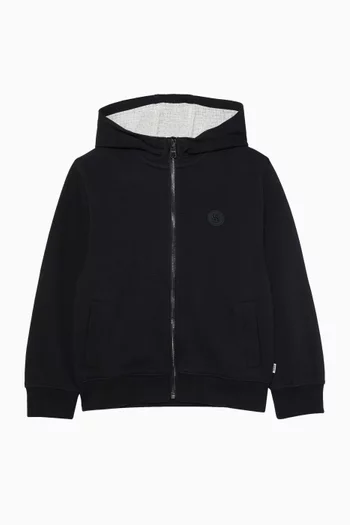 Logo-patch Hoodie in Bonded-piqué