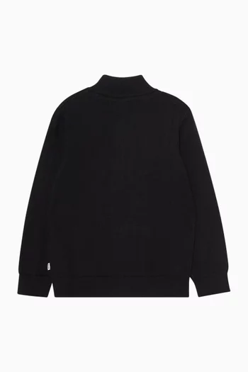 Zip Cardigan in Cotton & Wool