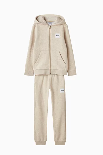Logo Patch Hoodie & Pants Set in Fleece