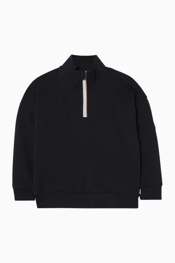 Half-zip Sweatshirt in Cotton Pique
