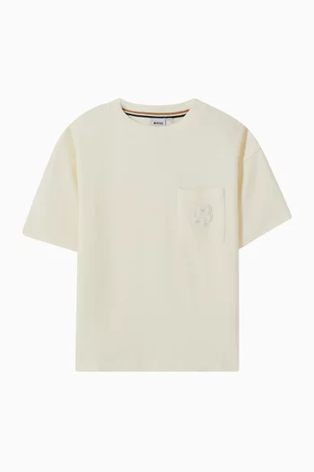 Crewneck T-shirt in Piqué