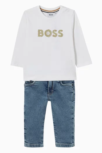 Straight-leg Jeans in Denim-knit