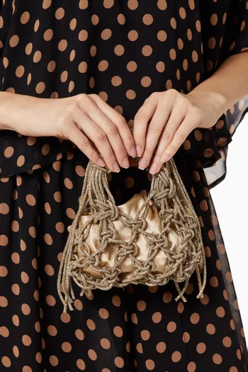 Small Crystal Top-handle Bag in Cord