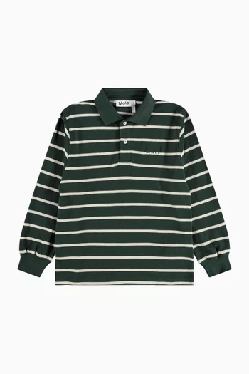 Rey Striped Polo Shirt in Organic Cotton