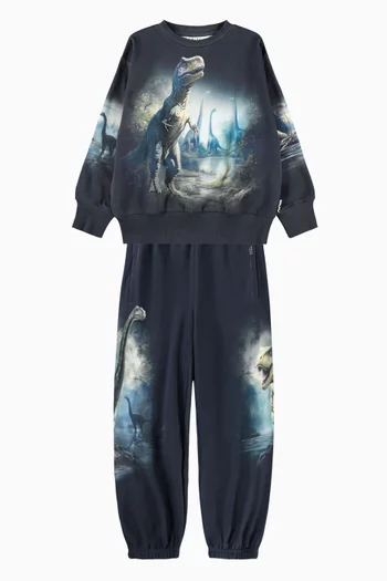 Aimon Dinosaur Print Sweatpants in Organic Cotton