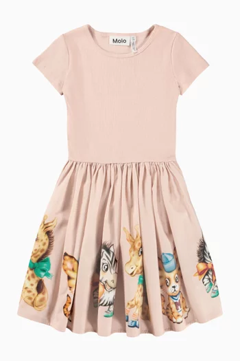 Printed Dress in Organic cotton-blend