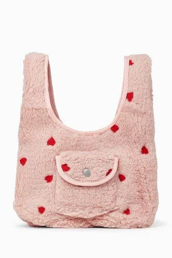 Jolie Heart-Embroidered Tote Bag
