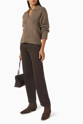 Polo Collar Sweater in Wool