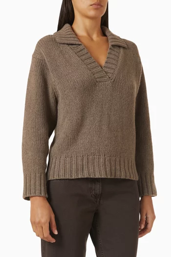Polo Collar Sweater in Wool