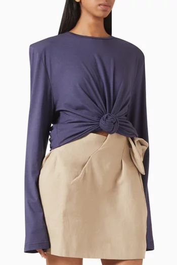 Knotted Blouse in Cotton Blend