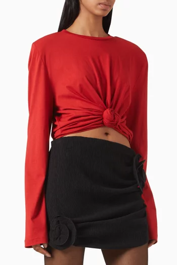 Knotted Blouse in Cotton Blend
