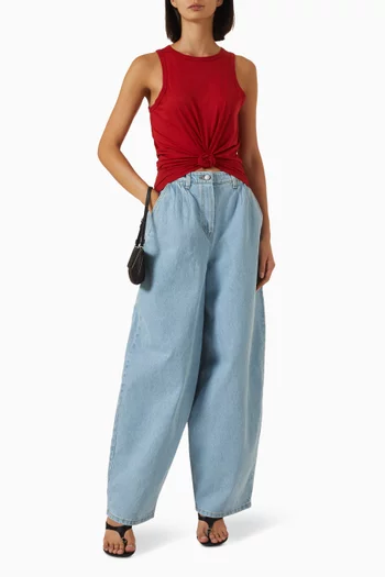 Knotted Tank Top in Cotton-blend