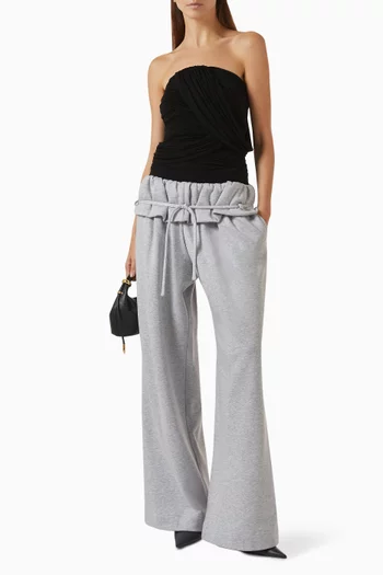 Low-rise Ruffled Sweatpants in Cotton-blend