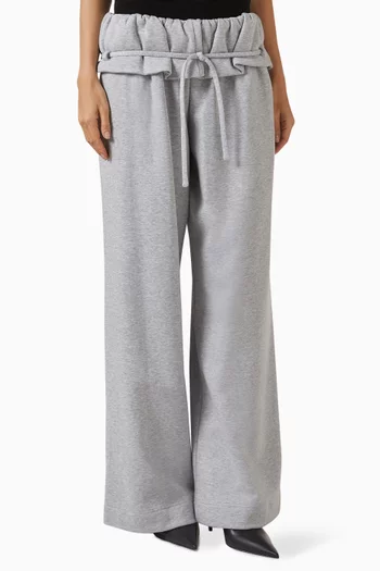 Low-rise Ruffled Sweatpants in Cotton-blend
