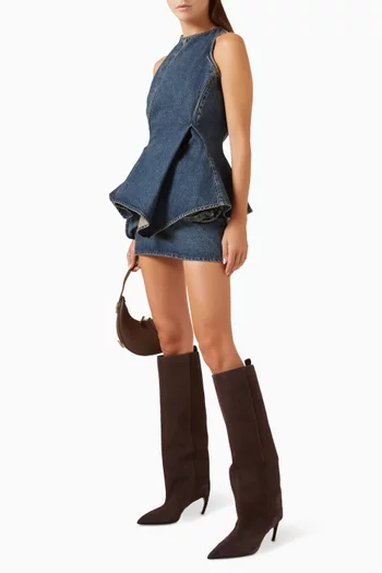 Peplum Blouse in Denim