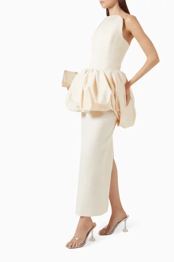 Voluminous Peplum Maxi Dress