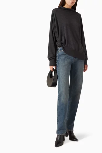 Knotted Turtleneck Sweater in Wool