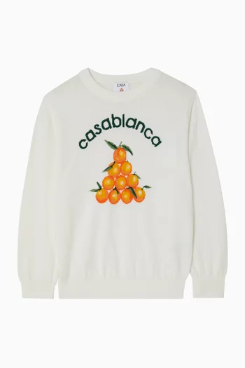 Orange Graphic Sweatshirt