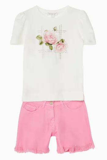 Floral Rhinestone T-Shirt