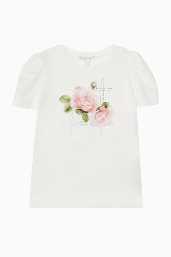 Floral Rhinestone T-Shirt