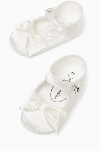 Bow & Crystal Button Booties