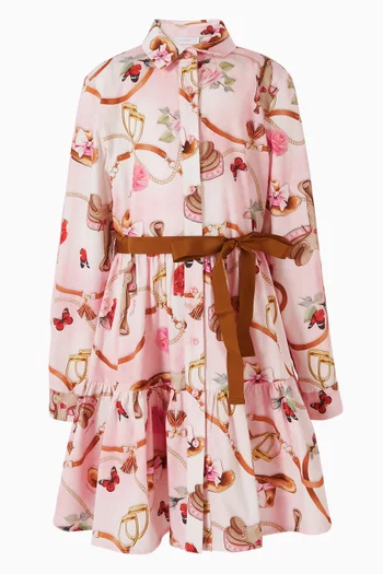 Equestrian Print Shirt Dress
