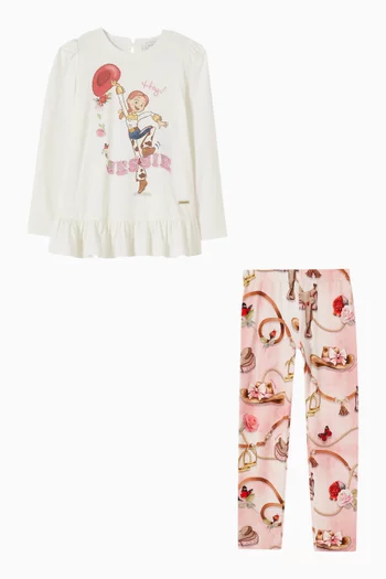 Jessie Print Maxitee & Leggings Set in Cotton