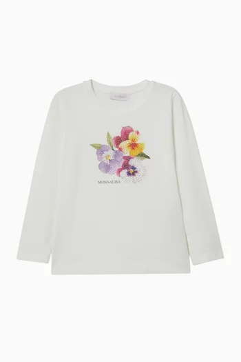 Floral-print T-Shirt in Cotton Jersey